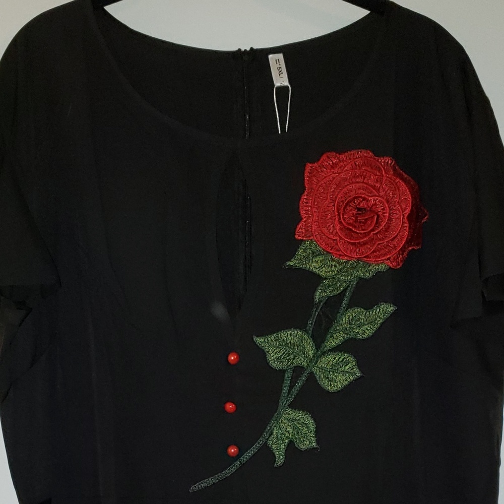 🌹VINTAGE BEAUTY💝Plus Size Rose Embroidered Dress - Picture 7 of 10